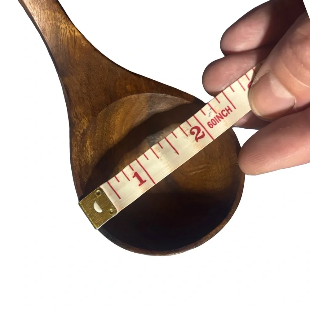 Handcrafted Wooden Serving Ladle - Brown